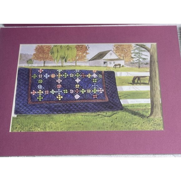 Susie Riehl Matted Photo Postcards Log Cabin Quilts Amish Artist Signed Dated 3 - Picture 4 of 11